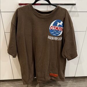 Heron Preston Dark Brown Logo Tee